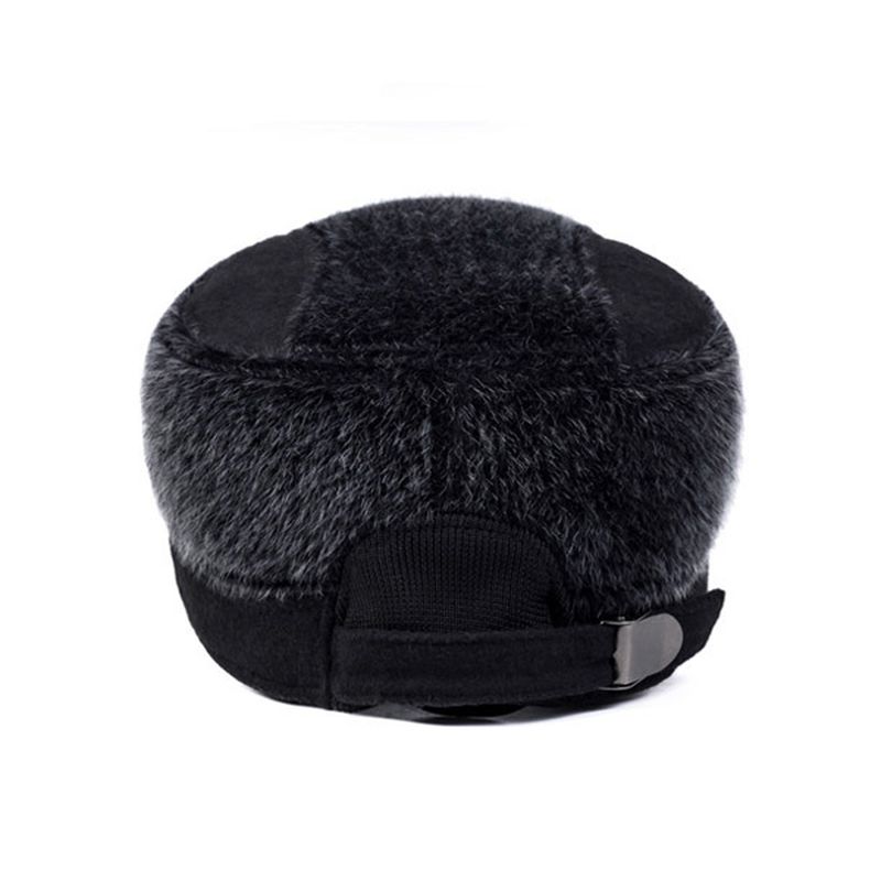 Unisex Imitatie Nerts Bont Oorklep Oorwarmers Baseball Cap Verstelbare Faux Fur Outdoor Militaire Hoed