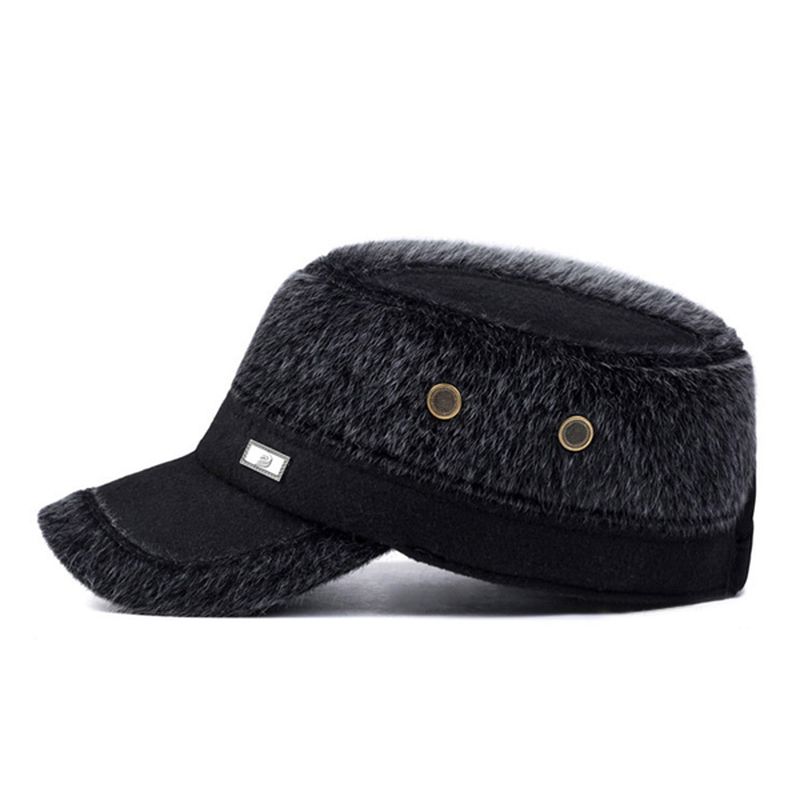 Unisex Imitatie Nerts Bont Oorklep Oorwarmers Baseball Cap Verstelbare Faux Fur Outdoor Militaire Hoed