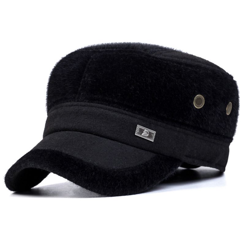 Unisex Imitatie Nerts Bont Oorklep Oorwarmers Baseball Cap Verstelbare Faux Fur Outdoor Militaire Hoed