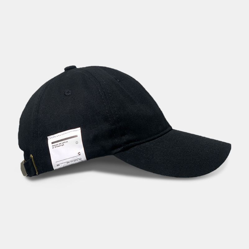 Unisex Katoenen Zijlabel Patch Casual Mode Verstelbare Zonnescherm Baseball Caps