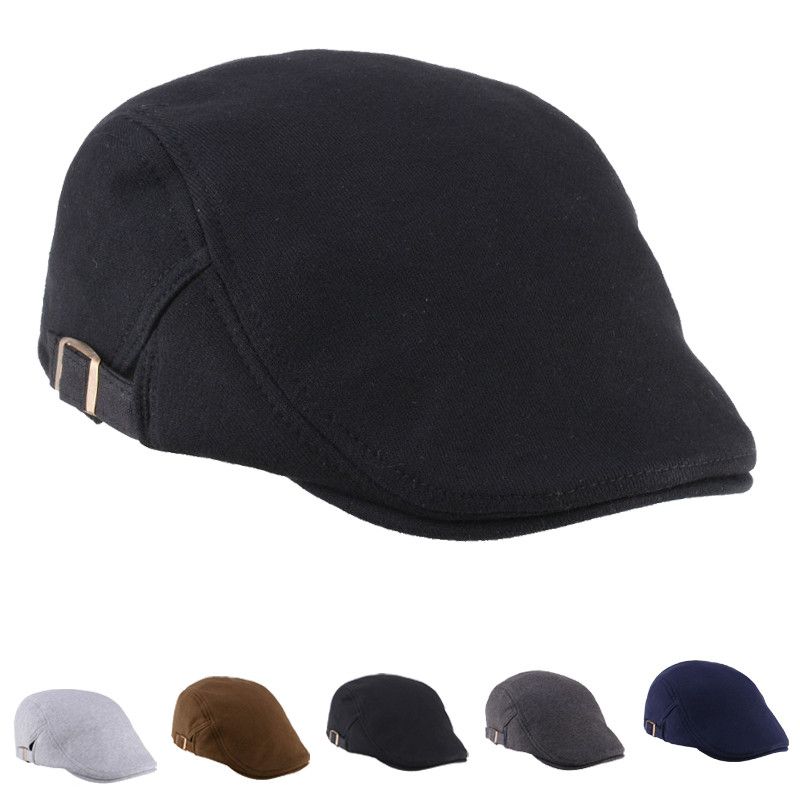 Unisex Katoenmix Barethoed Paper Boy Duckbill Golf Flat Buckle Cabbie Cap Voor Heren Dames