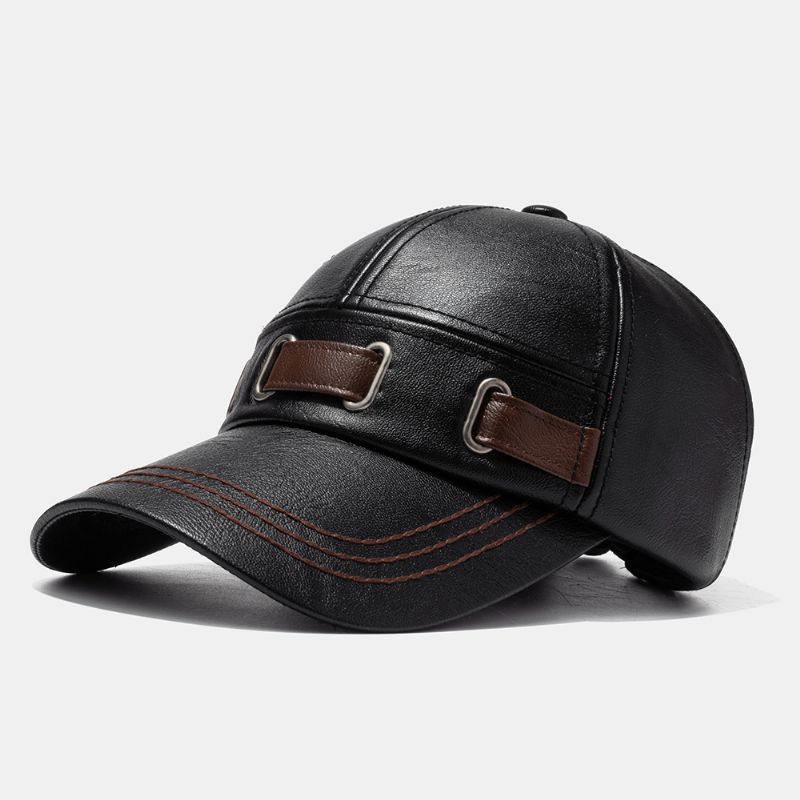 Unisex Kunstleer Hoed Outdoor Warme Casual Baseballcap