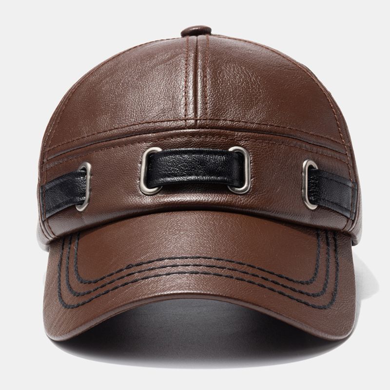 Unisex Kunstleer Hoed Outdoor Warme Casual Baseballcap