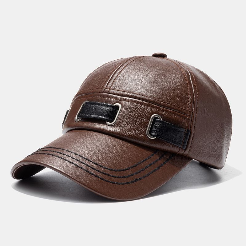 Unisex Kunstleer Hoed Outdoor Warme Casual Baseballcap