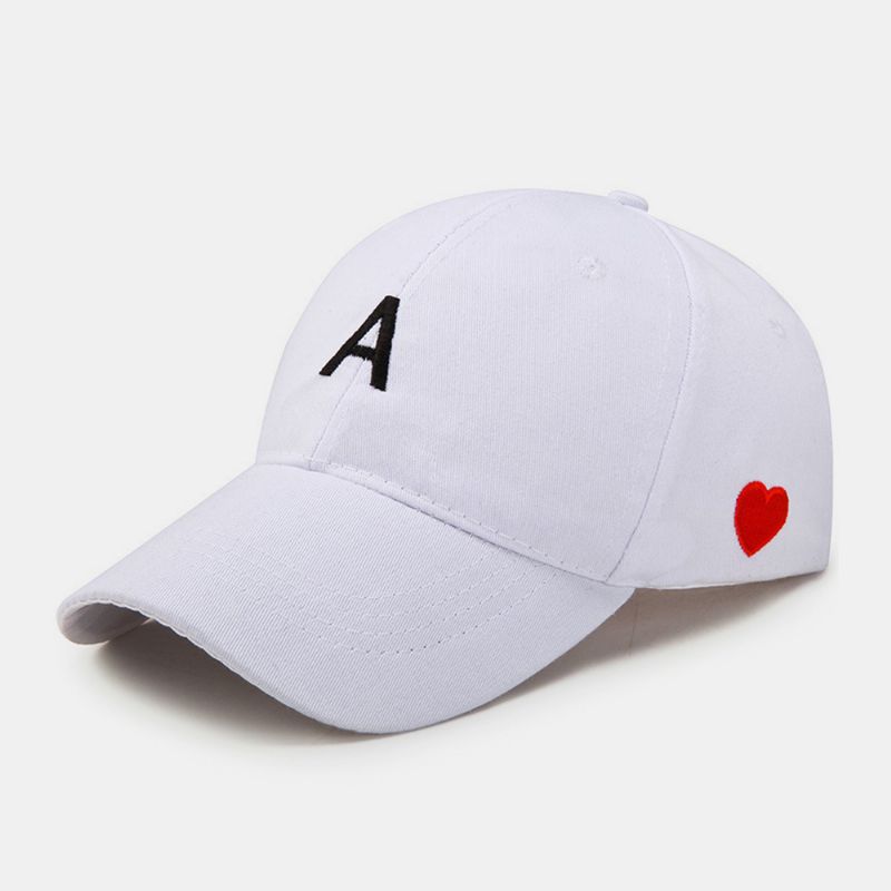 Unisex Letter A Love Heart Pattern Zonnehoed Outdoor Casual Zonnescherm Baseball Caps