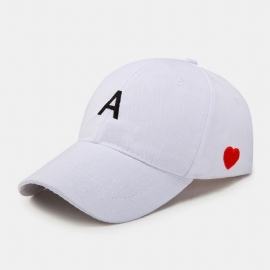 Unisex Letter A Love Heart Pattern Zonnehoed Outdoor Casual Zonnescherm Baseball Caps