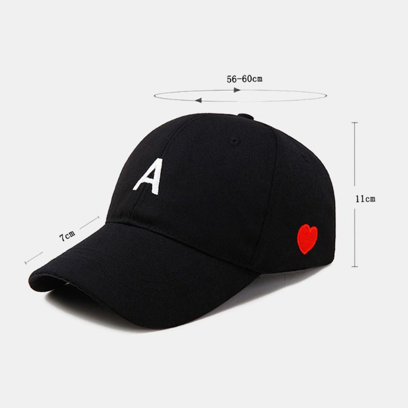 Unisex Letter A Love Heart Pattern Zonnehoed Outdoor Casual Zonnescherm Baseball Caps