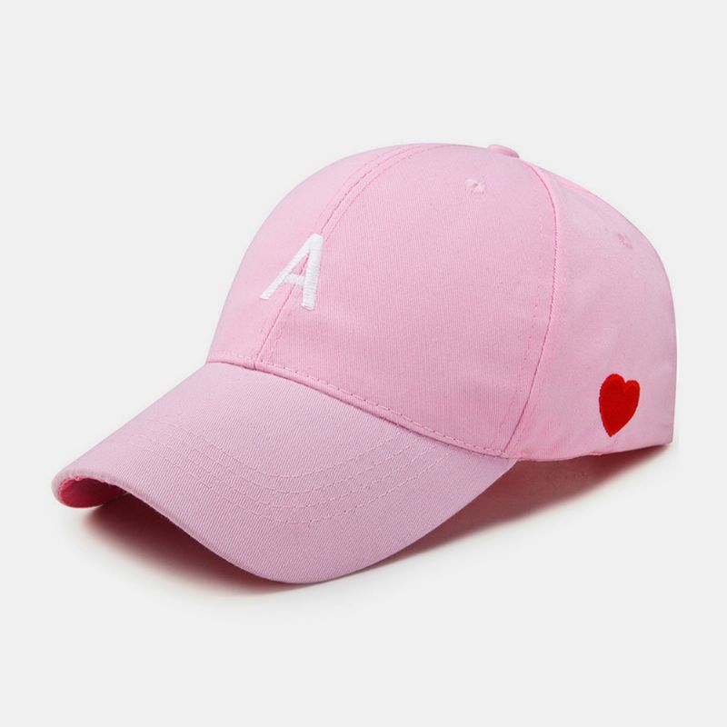 Unisex Letter A Love Heart Pattern Zonnehoed Outdoor Casual Zonnescherm Baseball Caps