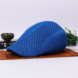 Unisex Mesh Baret Hoeden Ademend Solide Buitensporten Cabbie Golf Gentleman Visor Cap