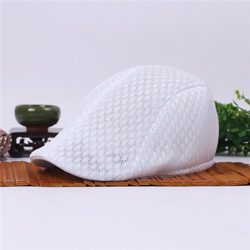 Unisex Mesh Baret Hoeden Ademend Solide Buitensporten Cabbie Golf Gentleman Visor Cap