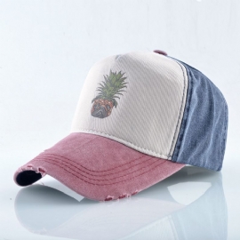 Unisex Pinapple Baseball Cap Gewassen Cap Bezaaid Hip Hop Cap