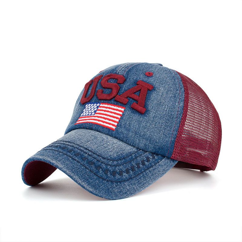 Unisex Vintage Patriottische Baseball Cap Stijlvolle Verontruste Amerikaanse Vlag Hoed