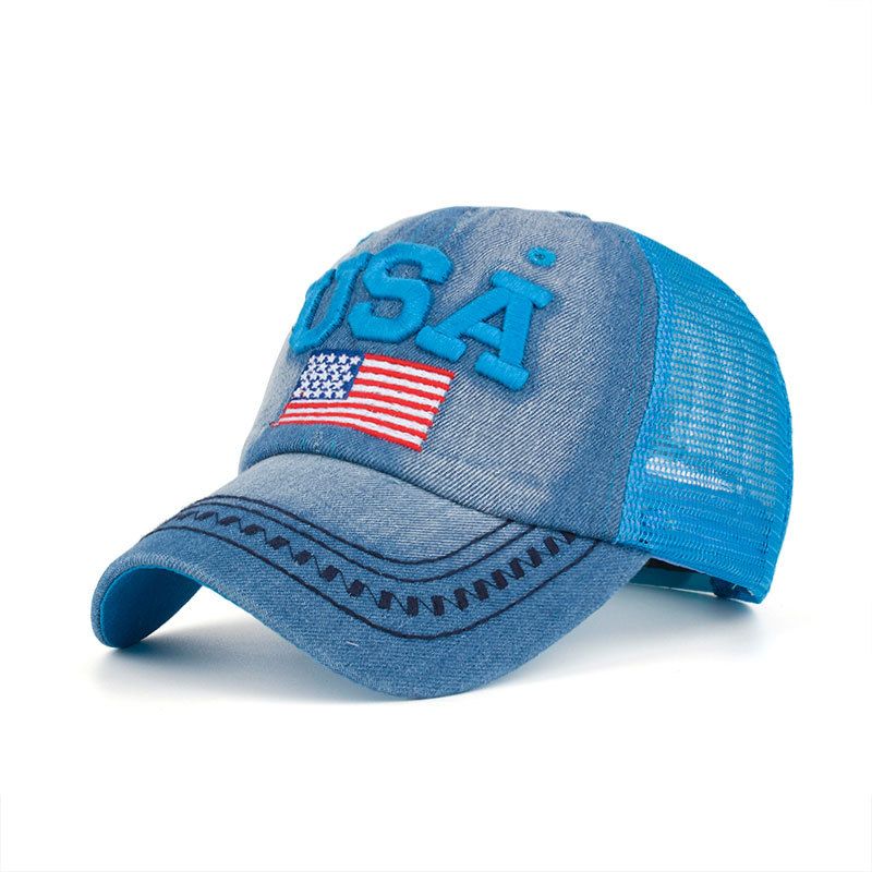 Unisex Vintage Patriottische Baseball Cap Stijlvolle Verontruste Amerikaanse Vlag Hoed