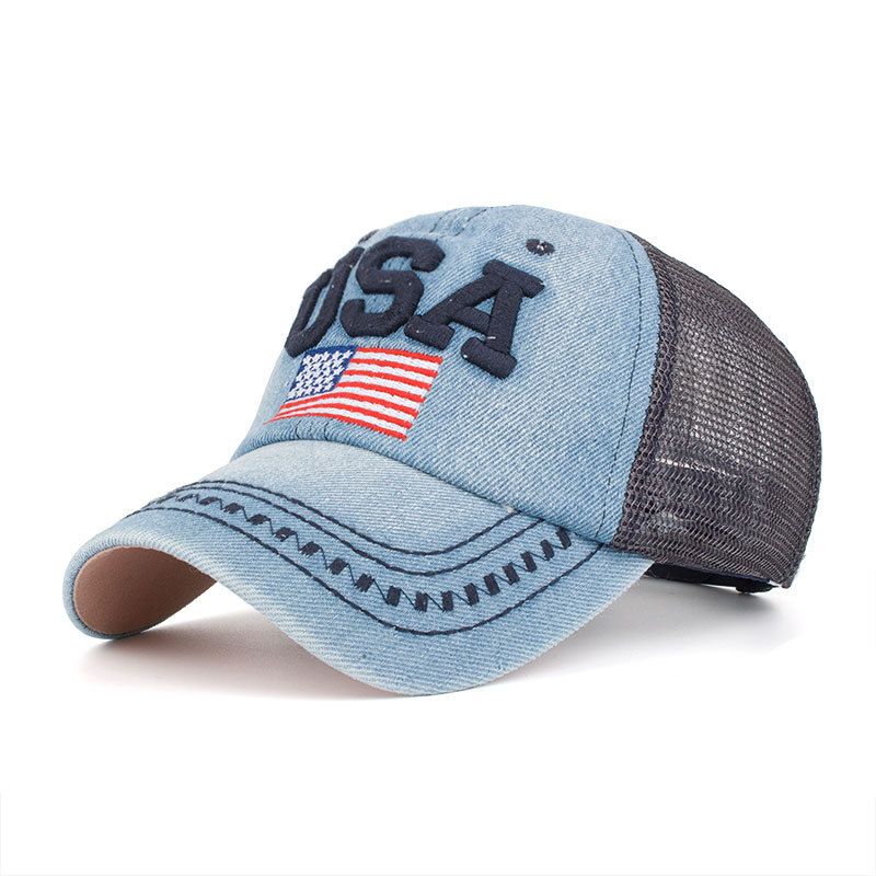 Unisex Vintage Patriottische Baseball Cap Stijlvolle Verontruste Amerikaanse Vlag Hoed