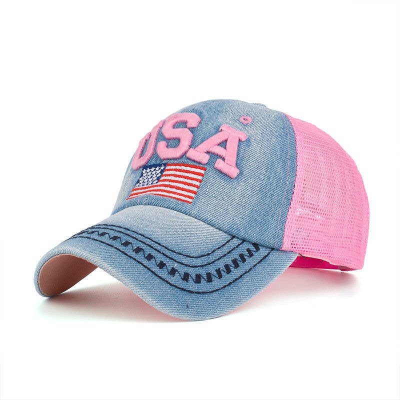 Unisex Vintage Patriottische Baseball Cap Stijlvolle Verontruste Amerikaanse Vlag Hoed