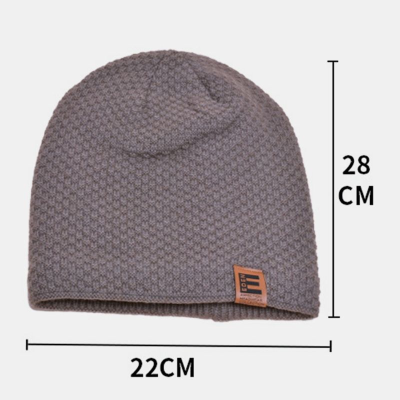 Unisex Wol Plus Fluwelen Dikke Winter Warm Houden Outdoor Casual Korte Wollen Muts Beanie