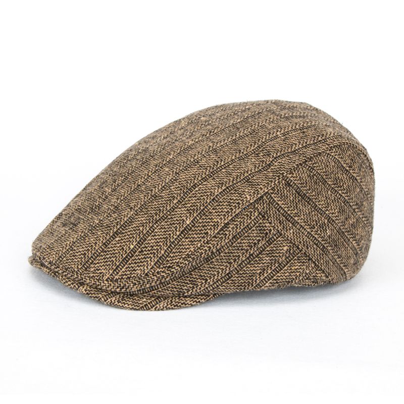 Vintage Britse Geruite Warme Baret Voor Heren