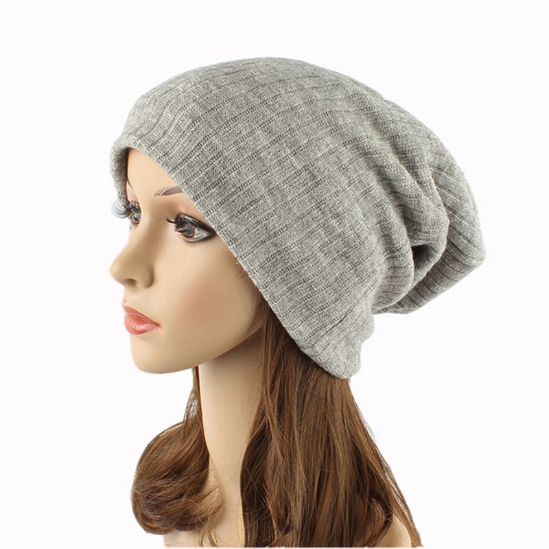 Vrouwen Casual Herfst Warme Breiende Muts Outdoor Solid Skullies Mutsen Cap