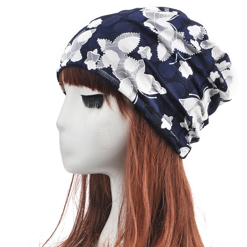 Vrouwen Lace Jacquard Ademende Skullies Beanie Hat Casual Katoenen Zwangere Hoed