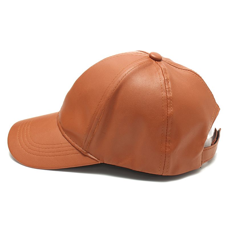 Zachte Pu Lederen Baseballcap Biker Trucker Verstelbare Buitensporten Hoeden Voor Heren Dames