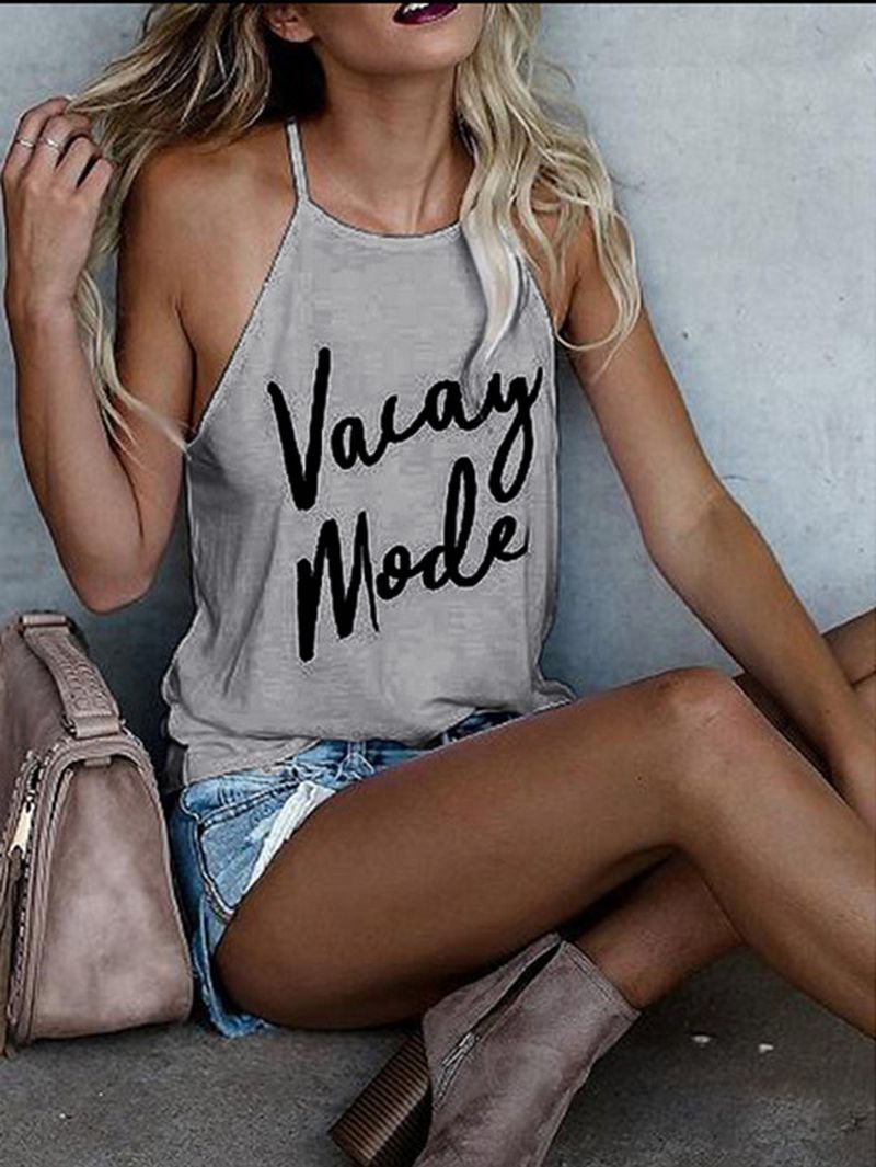 Losse Casual Tanktops Met Letterprint