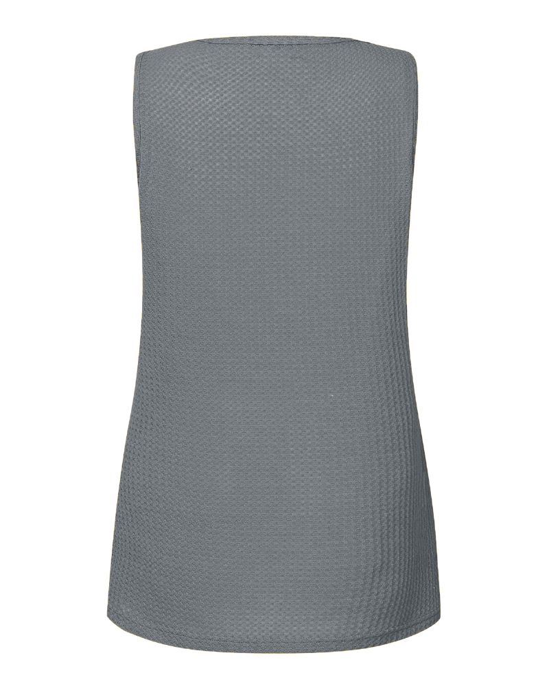 Mouwloze V-hals Cami Effen Kleur Gebreid Dagelijks Casual Tanktops