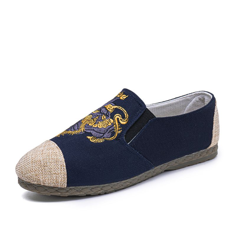 Heren Canvas Ademend Antislip Zacht Oud Peking Casual Linnen Schoenen