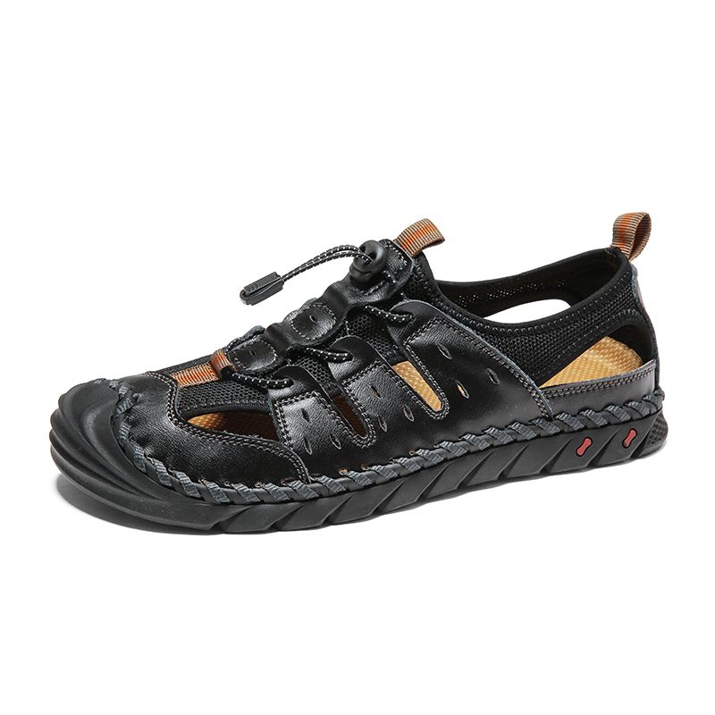 Heren Handgestikte Lederen Antislip Soft Sole Outdoor Sandalen