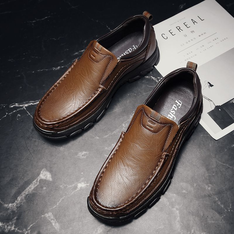 Heren Zachte Koeienhuid Antislipzool Dagelijkse Zakelijke Casual Loafers