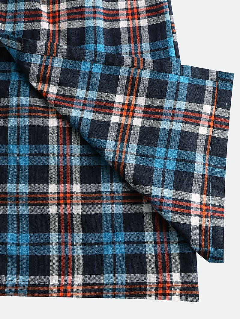 Heren Casual Plaid Pocket Katoen Casual Home Bad Nachtkleding Rokken