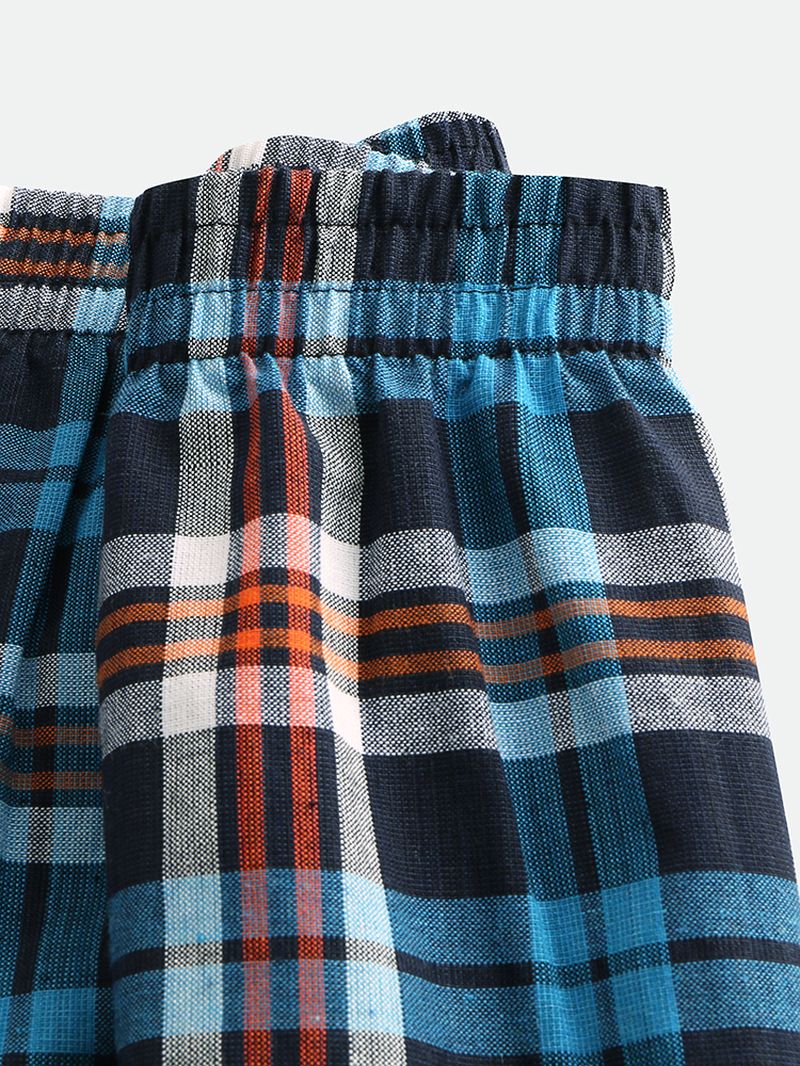 Heren Casual Plaid Pocket Katoen Casual Home Bad Nachtkleding Rokken