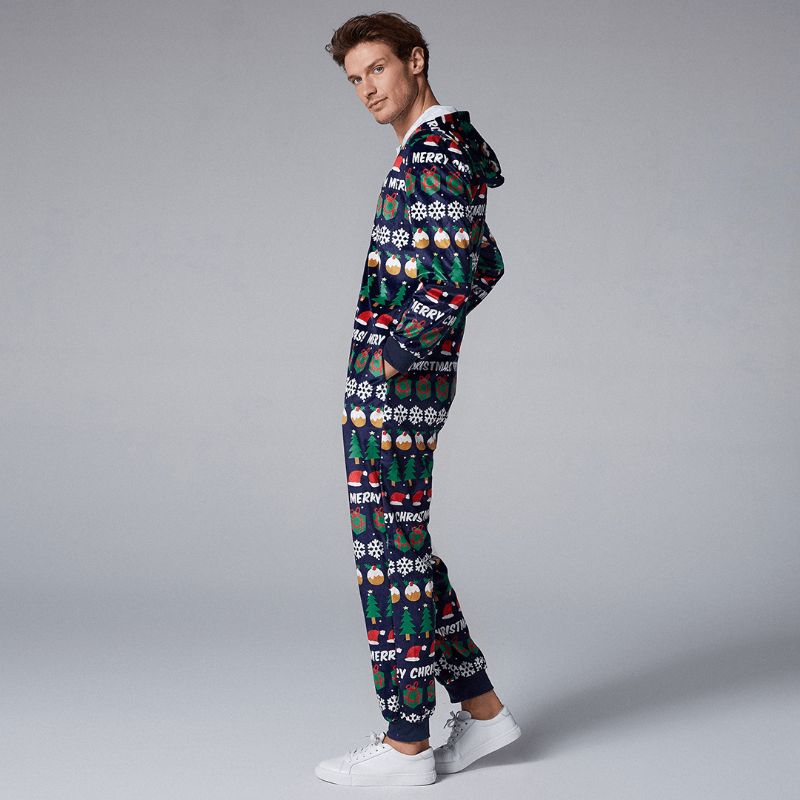 Heren Pyjama's Met Kerstpatroon En Capuchon Met Capuchon