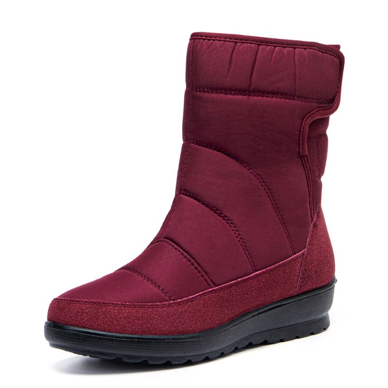 Dames Casual Warme Voering Waterdichte Klittenband Korte Kuit Snowboots