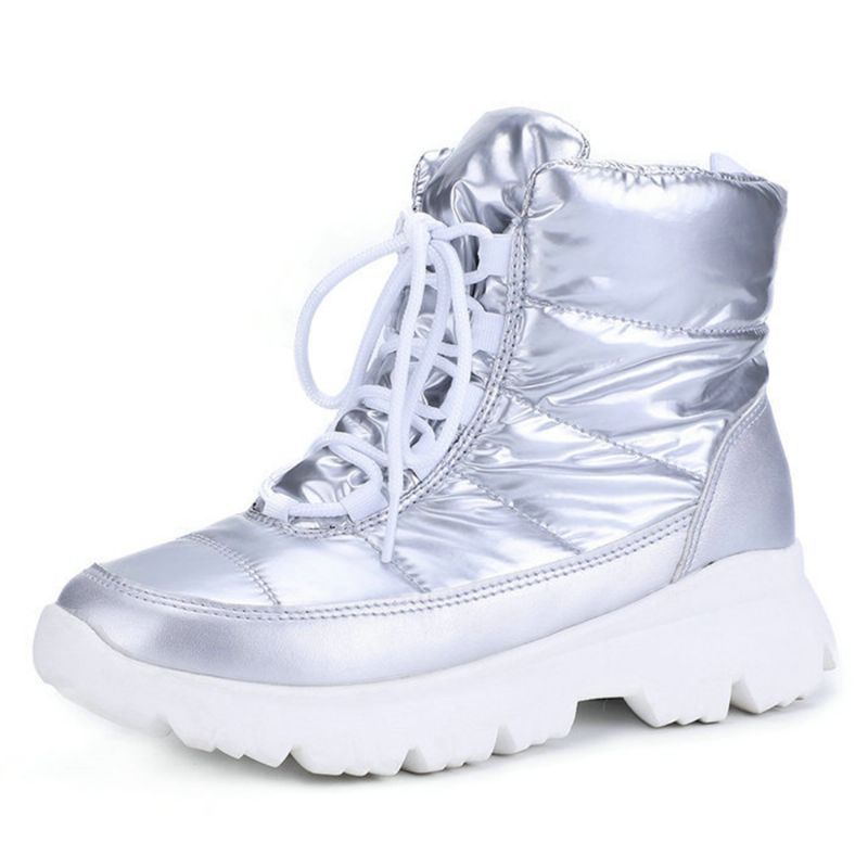 Dames Warme Voering Waterdichte Veterschoenen Korte Snowboots