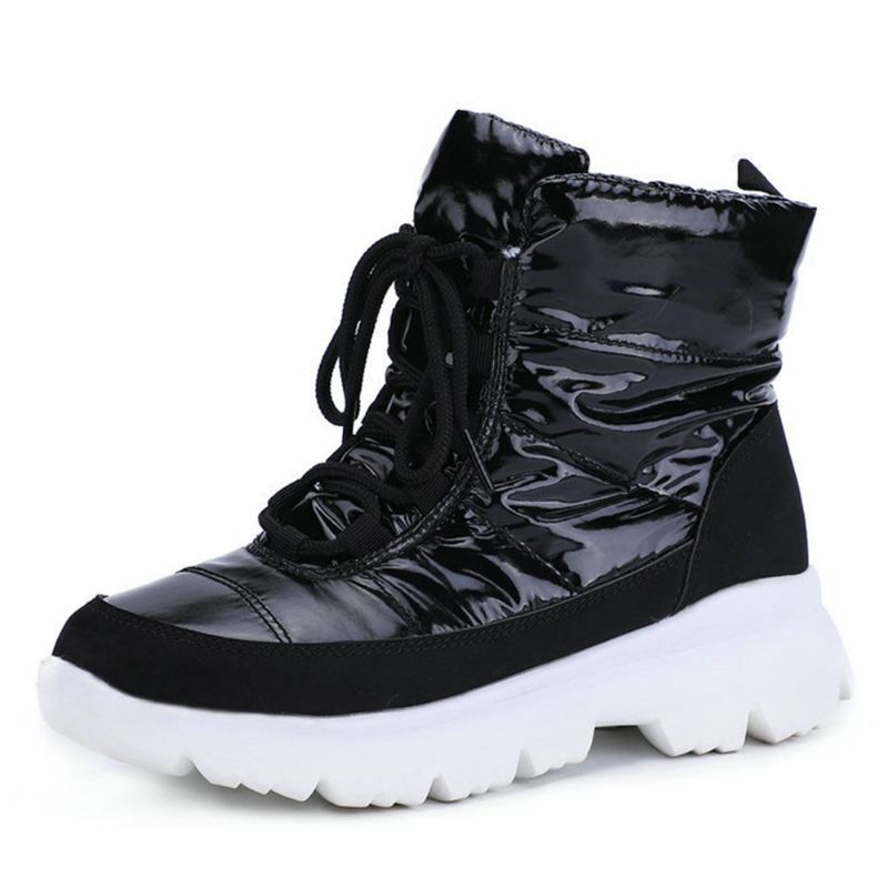 Dames Warme Voering Waterdichte Veterschoenen Korte Snowboots