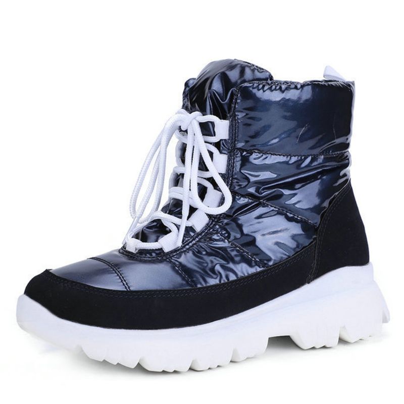 Dames Warme Voering Waterdichte Veterschoenen Korte Snowboots