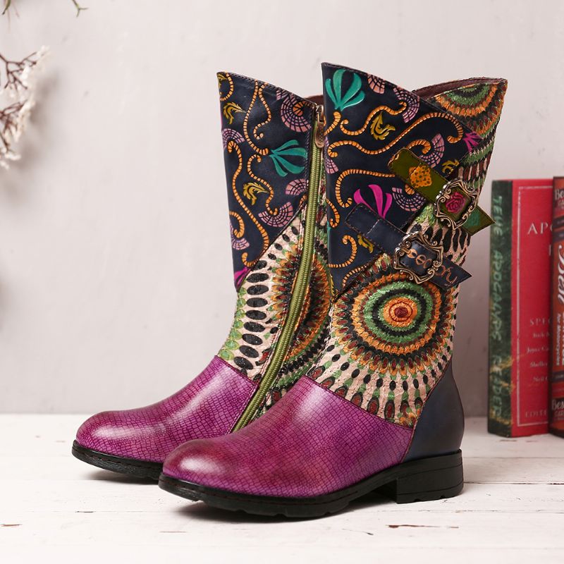 Dames Westernlaarzen Met Tribal Pattern Basel Halfhoge Rits