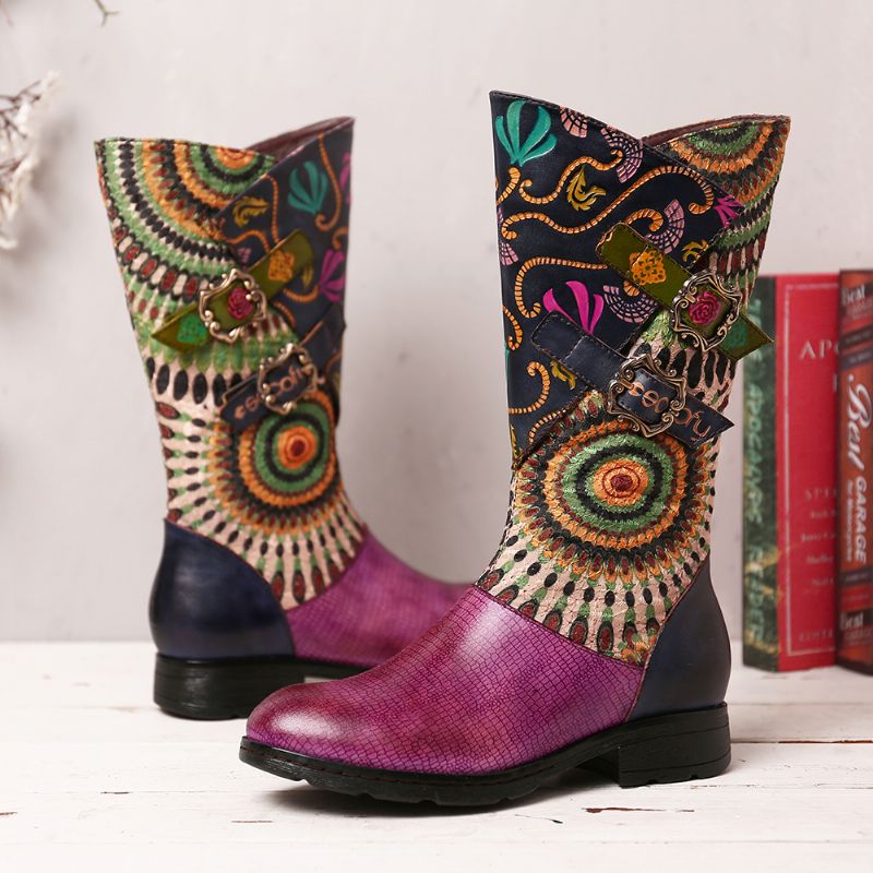 Dames Westernlaarzen Met Tribal Pattern Basel Halfhoge Rits