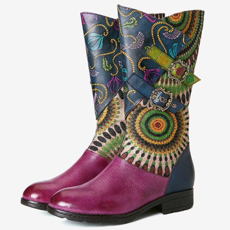 Dames Westernlaarzen Met Tribal Pattern Basel Halfhoge Rits