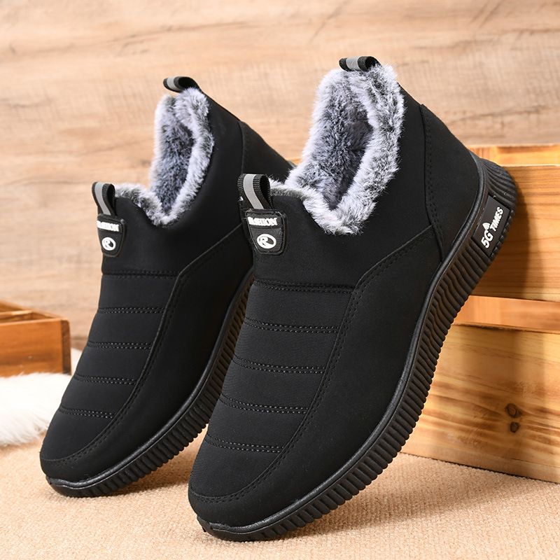 Heren Antislip Warm Gevoerde Zachte Zool Stevige Slip Op Outdoor Casual Sneeuwschoenen