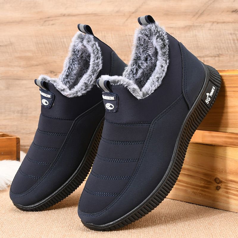 Heren Antislip Warm Gevoerde Zachte Zool Stevige Slip Op Outdoor Casual Sneeuwschoenen