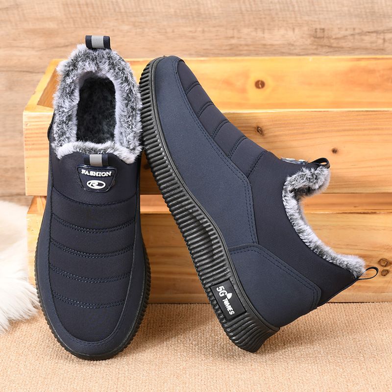 Heren Antislip Warm Gevoerde Zachte Zool Stevige Slip Op Outdoor Casual Sneeuwschoenen