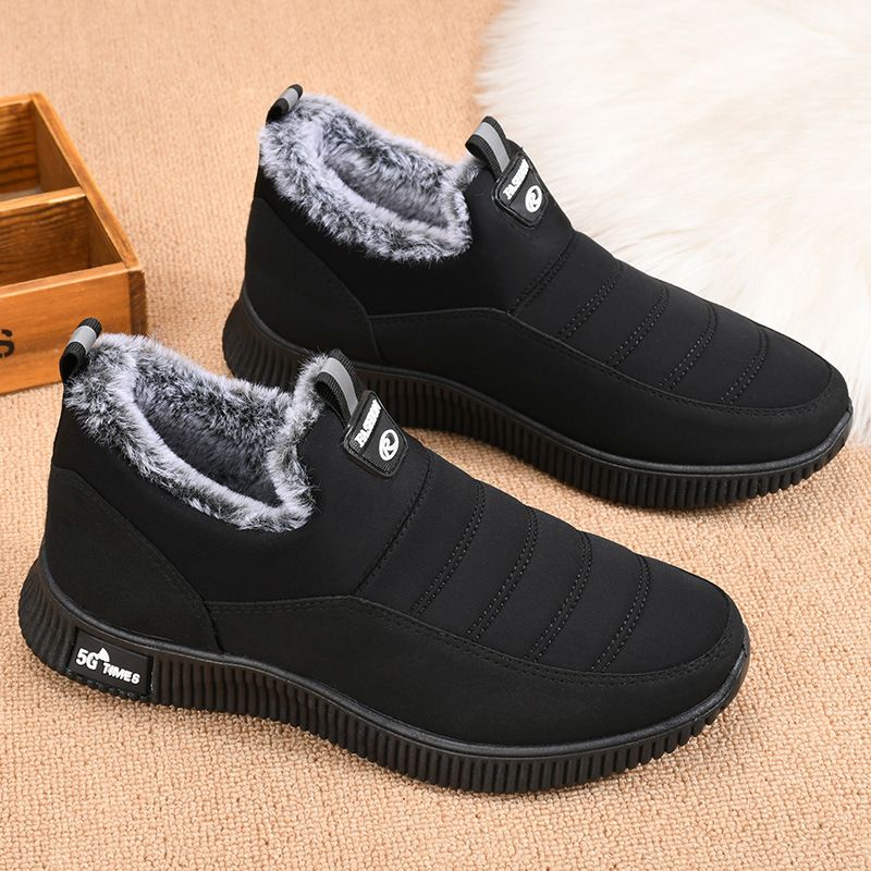 Heren Antislip Warm Gevoerde Zachte Zool Stevige Slip Op Outdoor Casual Sneeuwschoenen