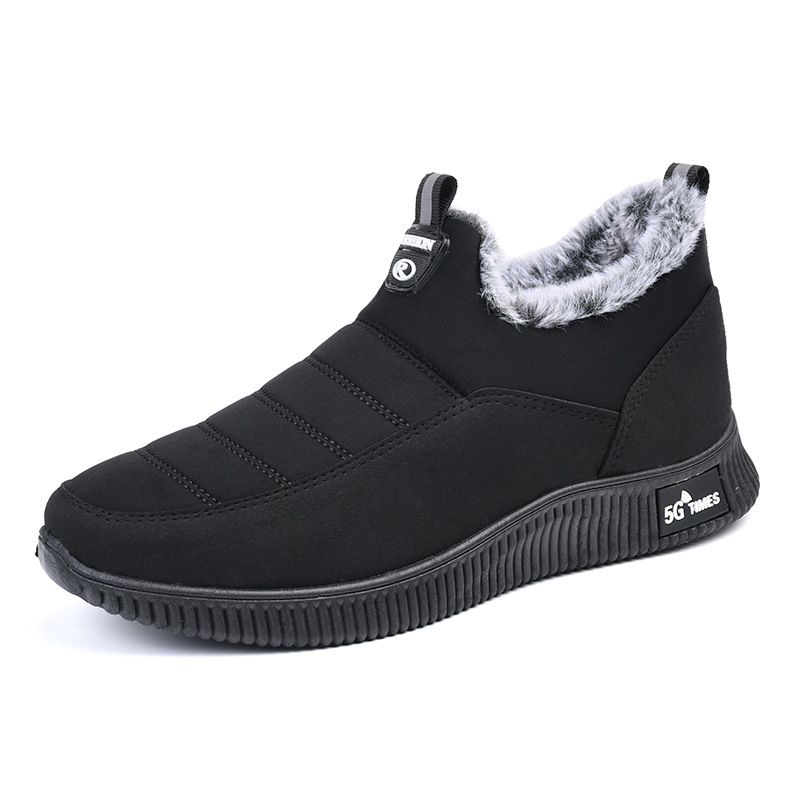 Heren Antislip Warm Gevoerde Zachte Zool Stevige Slip Op Outdoor Casual Sneeuwschoenen