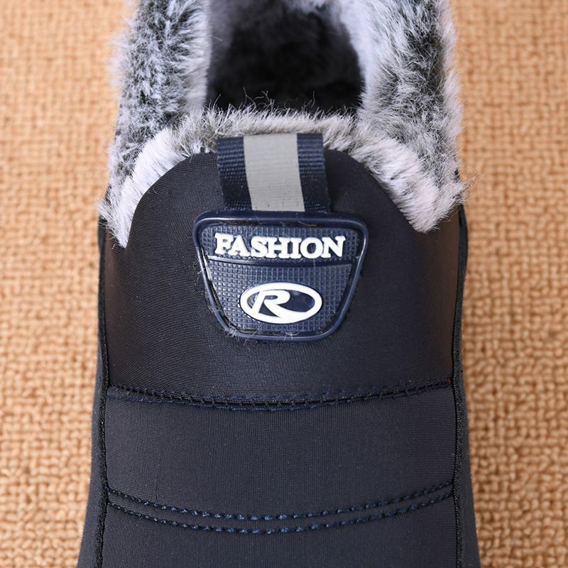 Heren Antislip Warm Gevoerde Zachte Zool Stevige Slip Op Outdoor Casual Sneeuwschoenen