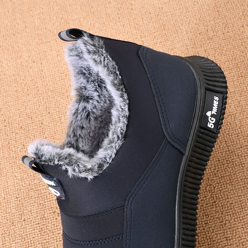 Heren Antislip Warm Gevoerde Zachte Zool Stevige Slip Op Outdoor Casual Sneeuwschoenen