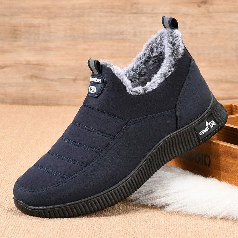 Heren Antislip Warm Gevoerde Zachte Zool Stevige Slip Op Outdoor Casual Sneeuwschoenen