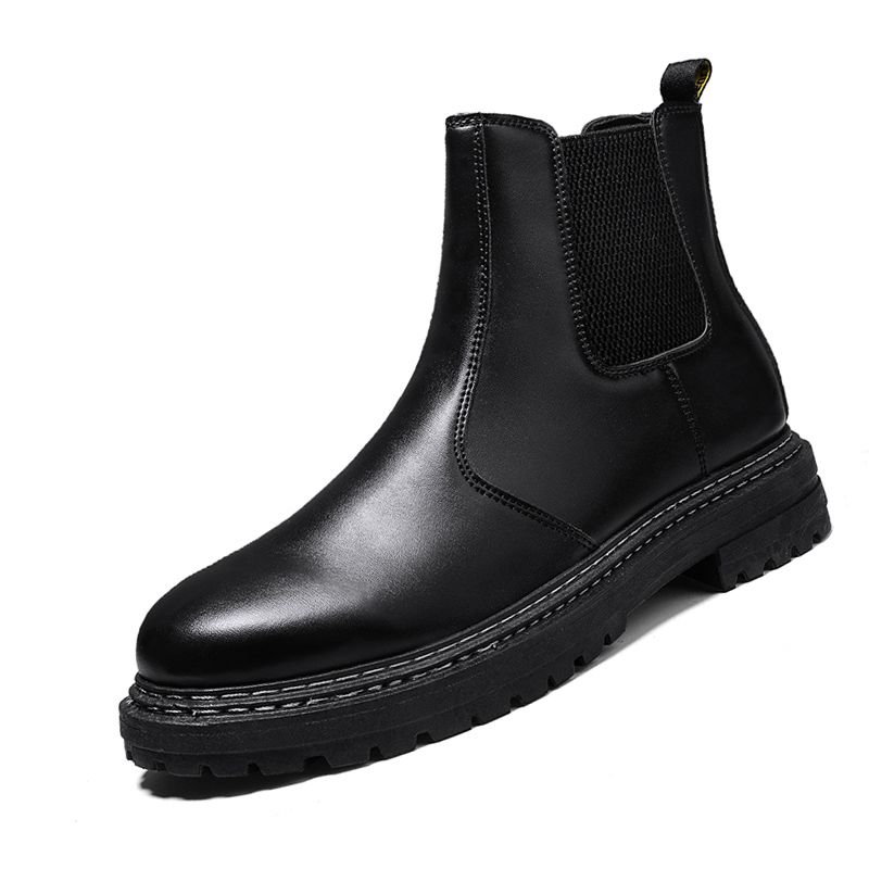 Heren Stiksels Elastische Band Pure Kleur Korte Casual Chelsea Boots