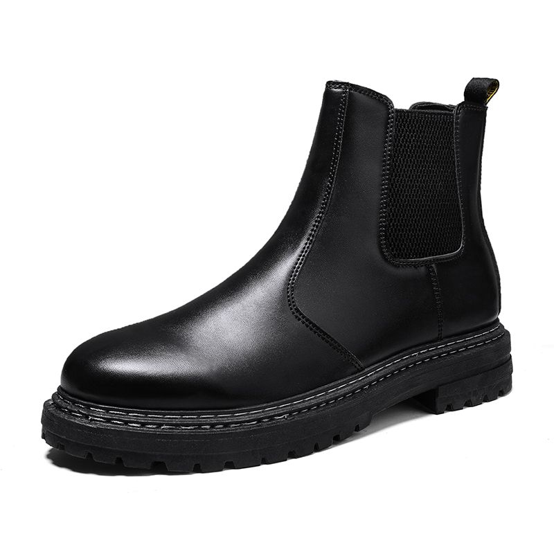 Heren Stiksels Elastische Band Pure Kleur Korte Casual Chelsea Boots