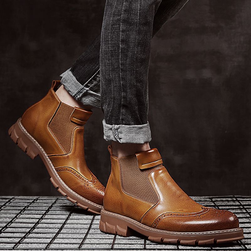 Zachte Klassieke Brogue Chelsea Boots